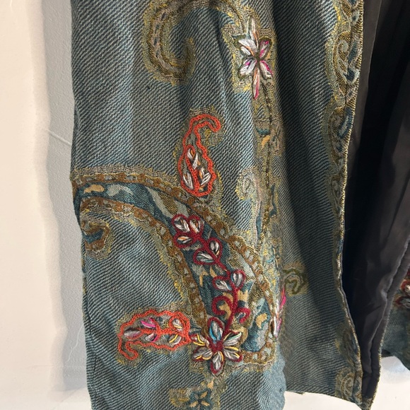 Soft Surroundings Embroidered Wool Kimono/ Cardigan - Picture 3 of 7